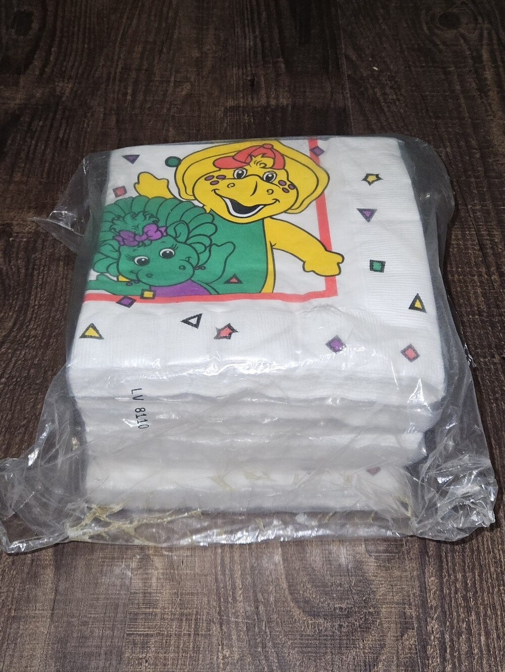 Lot Of 7 Vintage 1992 Barney & Baby Bop Birthday Party Napkins Unopened NOS